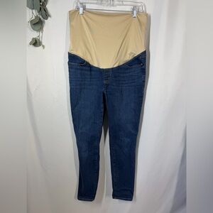LOFT | Maternity Full Belly Panel Skinny Leg Dark Blue Jeans Women's Size 12